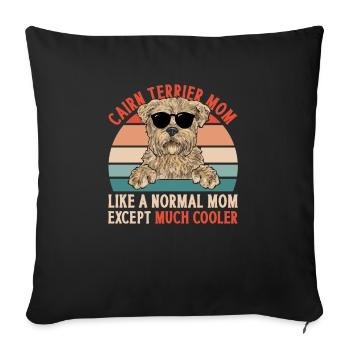 Cairn Terrier Chien - Housse de coussin décorative 45 x 45 cm - noir - Devant