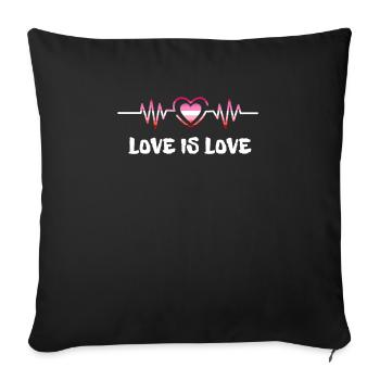 Lesbienne Lesbienne Fierté Drapeau Cadeau - Housse de coussin décorative 45 x 45 cm - noir - Devant