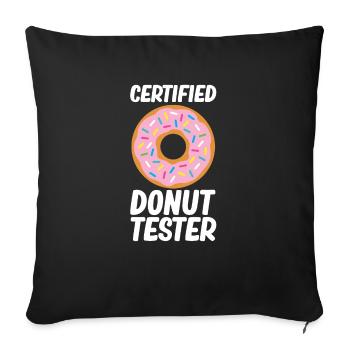 Donut Sprinkles Doughnut Fried Dough Sweet Dessert - Sofa pillowcase 17,3'' x 17,3'' (45 x 45 cm) - black - Front