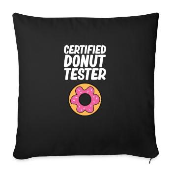Donuts Food Lover Donut Saying Funny Donuts - Sofa pillowcase 17,3'' x 17,3'' (45 x 45 cm) - black - Front