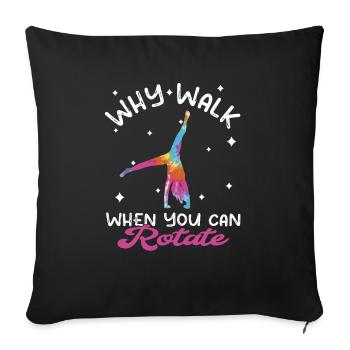 Cool Gymnastics Gymnasts Carrwheel - Sofa pillowcase 17,3'' x 17,3'' (45 x 45 cm) - black - Front