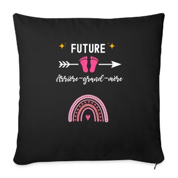 future arrière-grand-mère cadeau naissance - Housse de coussin décorative 45 x 45 cm - noir - Devant