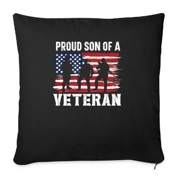 Patriotischer Veteran USA Flagge Amerikanischer Gedenktag - Sofakissenbezug 45 x 45 cm - Schwarz - Vorne