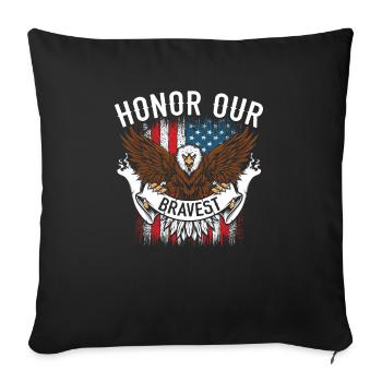 Patriotischer Veteran USA-Flagge Amerikanischer Gedenktag - Sofakissenbezug 45 x 45 cm - Schwarz - Vorne