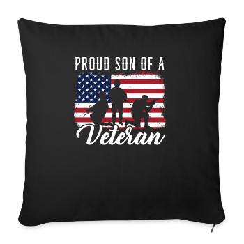 Patriotischer Veteran USA Flagge Amerikanischer Gedenktag - Sofakissenbezug 45 x 45 cm - Schwarz - Vorne
