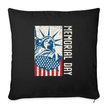 Patriotischer Veteran USA Flagge Amerikanischer Gedenktag - Sofakissenbezug 45 x 45 cm - Schwarz - Vorne