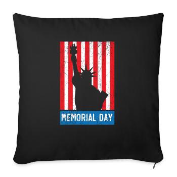 Patriotischer Veteran USA Flagge Amerikanischer Gedenktag - Sofakissenbezug 45 x 45 cm - Schwarz - Vorne