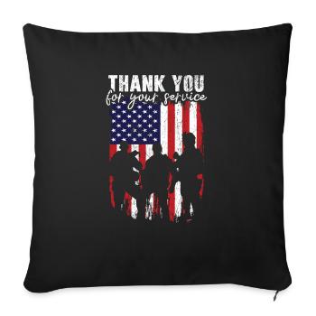 Patriotischer Veteran USA Flagge Amerikanischer Gedenktag - Sofakissenbezug 45 x 45 cm - Schwarz - Vorne
