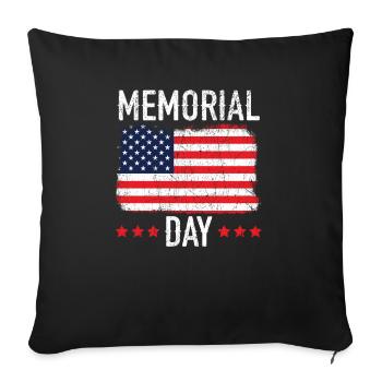 Patriotischer Veteran USA Flagge Amerikanischer Gedenktag - Sofakissenbezug 45 x 45 cm - Schwarz - Vorne