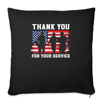 Patriotischer Veteran USA Flagge Amerikanischer Gedenktag - Sofakissenbezug 45 x 45 cm - Schwarz - Vorne