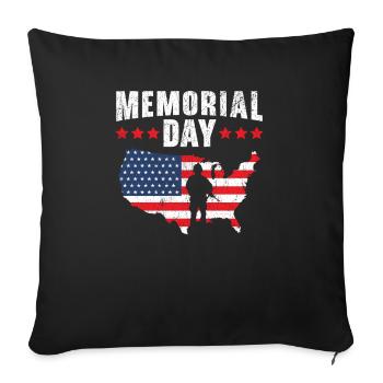 Patriotischer Veteran USA Flagge Amerikanischer Gedenktag - Sofakissenbezug 45 x 45 cm - Schwarz - Vorne