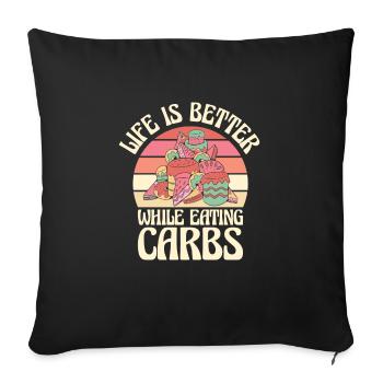 Carbs Fast Food Life Foodie Eating Dessert - Sofa pillowcase 17,3'' x 17,3'' (45 x 45 cm) - black - Front