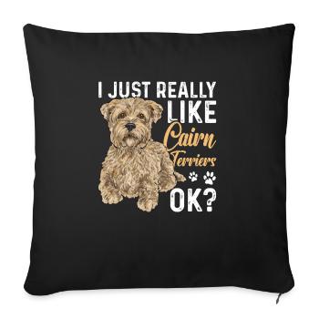 Cairn Terrier Chien - Housse de coussin décorative 45 x 45 cm - noir - Devant