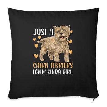 Cairn Terrier Chien - Housse de coussin décorative 45 x 45 cm - noir - Devant