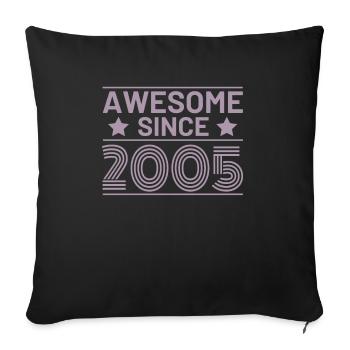 Anniversaire Génial depuis 2005 - Housse de coussin décorative 45 x 45 cm - noir - Devant