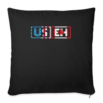USA Pride US Flag Day USEH Canadian Canada - Housse de coussin décorative 45 x 45 cm - noir - Devant