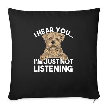 Cairn Terrier Chien - Housse de coussin décorative 45 x 45 cm - noir - Devant