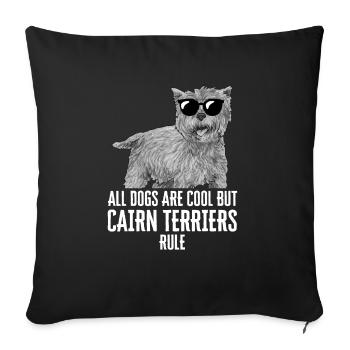 Cairn Terrier Chien - Housse de coussin décorative 45 x 45 cm - noir - Devant