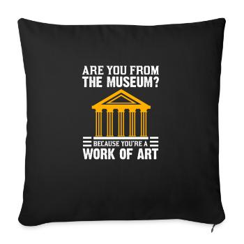 Museum Visit Men Women Design Museums - Sofa pillowcase 17,3'' x 17,3'' (45 x 45 cm) - black - Front