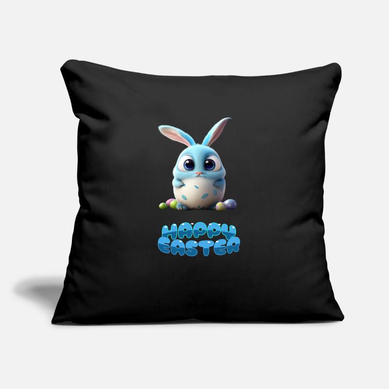 Drôle mignon joyeux lapin de Pâques Housse de coussin décorative 45 x 45 cm