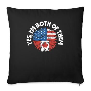 Bonne fête du Canada Drapeau canadien Feuille d’érable - Housse de coussin décorative 45 x 45 cm - noir - Devant