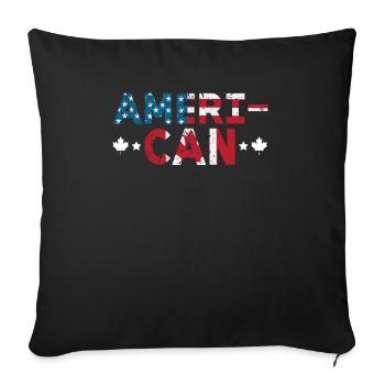 Bonne fête du Canada Drapeau canadien Feuille d’érable - Housse de coussin décorative 45 x 45 cm - noir - Devant