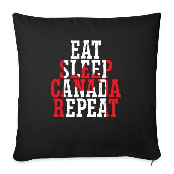 Bonne fête du Canada Drapeau canadien Feuille d’érable - Housse de coussin décorative 45 x 45 cm - noir - Devant