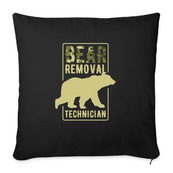 Bärenbeseitigung Techniker Bärenjagd Wildtierjagd - Sofakissenbezug 45 x 45 cm - Schwarz - Vorne