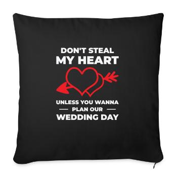 Heart Couple Wedding Relationship Romance Quotes - Sofa pillowcase 17,3'' x 17,3'' (45 x 45 cm) - black - Front