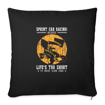 Sprint Car Dirt Track Racing - Sofa pillowcase 17,3'' x 17,3'' (45 x 45 cm) - black - Front