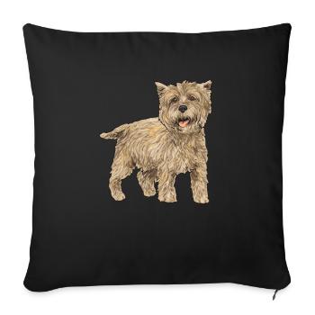 Cairn Terrier Hund - Sofakissenbezug 45 x 45 cm - Schwarz - Vorne
