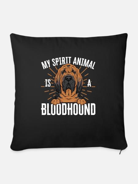 Bloodhound Hund Bluthund - Sofakissenbezug 45 x 45 cm - Schwarz