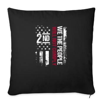 Nous, le peuple, n’adhérerons pas à la Constitution 2 - Housse de coussin décorative 45 x 45 cm - noir - Devant