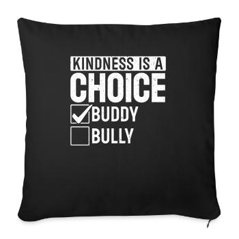 Positivity Kindness Is A Choice Orange Day - Sofa pillowcase 17,3'' x 17,3'' (45 x 45 cm) - black - Front