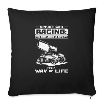 Sprint Car Dirt Track Racing - Sofakissenbezug 45 x 45 cm - Schwarz - Vorne
