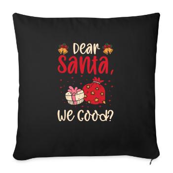 Dear Santa Christmas Holiday Typography - Sofa pillowcase 17,3'' x 17,3'' (45 x 45 cm) - black - Front