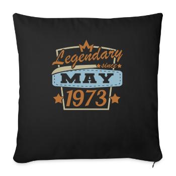 May 1973 Retro Birthday - Sofa pillowcase 17,3'' x 17,3'' (45 x 45 cm) - black - Front