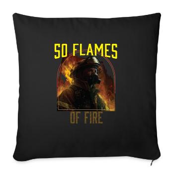 50 flammes de feu pompier pompier pompier - Housse de coussin décorative 45 x 45 cm - noir - Devant