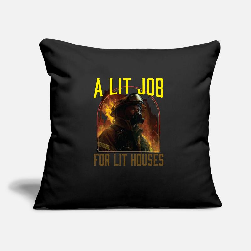 Un travail éclairé pour les pompiers de maisons éclairées Housse de coussin décorative 45 x 45 cm