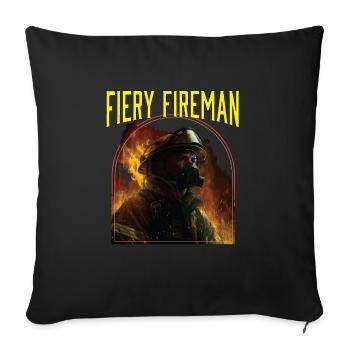 Pompier pompier Pompier Pompier Pompier - Housse de coussin décorative 45 x 45 cm - noir - Devant