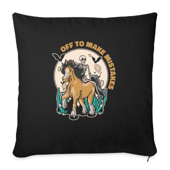 Skeleton Riding Horse Error Riding - Housse de coussin décorative 45 x 45 cm - noir - Devant
