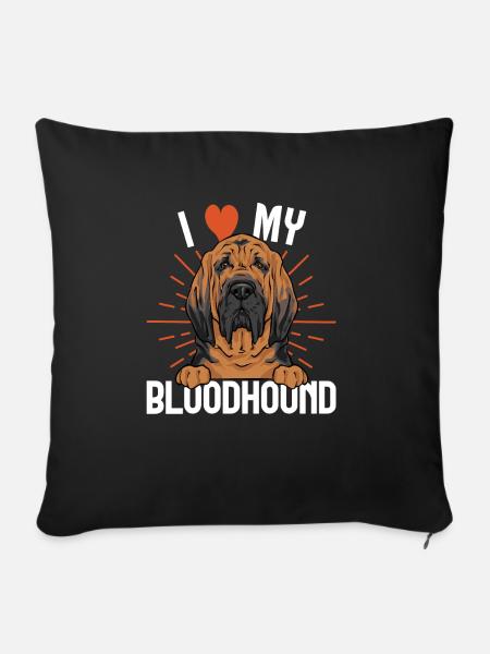 Bloodhound Hund Bluthund - Sofakissenbezug 45 x 45 cm - Schwarz