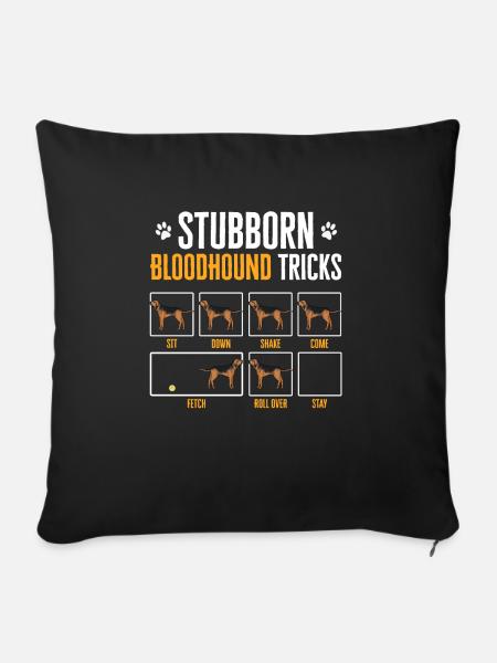 Bloodhound Hund Bluthund - Sofakissenbezug 45 x 45 cm - Schwarz
