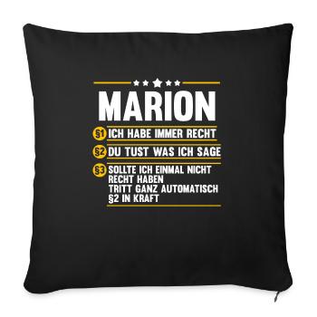 Marion - Sofakissenbezug 45 x 45 cm - Schwarz - Vorne