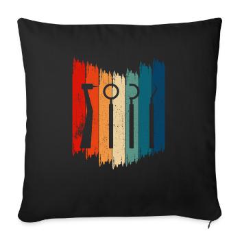 Retro Dentist Vitage Dentist Tools - Sofa pillowcase 17,3'' x 17,3'' (45 x 45 cm) - black - Front