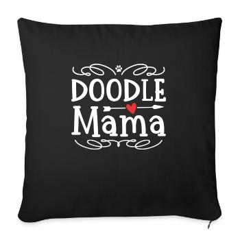 Women Doodle Mama Labradoodle Goldendoodle - Sofa pillowcase 17,3'' x 17,3'' (45 x 45 cm) - black - Front