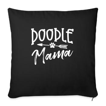 Women Doodle Mama Labradoodle Goldendoodle - Sofa pillowcase 17,3'' x 17,3'' (45 x 45 cm) - black - Front