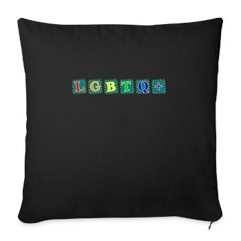 LGBTQ+ Regenbogen Freedom Lesbian Gay Pride - Sofakissenbezug 45 x 45 cm - Schwarz - Vorne