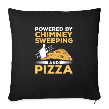 Alimenté par le ramonage et la balayeuse à pizza - Housse de coussin décorative 45 x 45 cm - noir - Devant