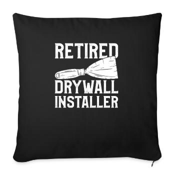 Retired Drywall Installer Drywalling Drywaller - Sofa pillowcase 17,3'' x 17,3'' (45 x 45 cm) - black - Front